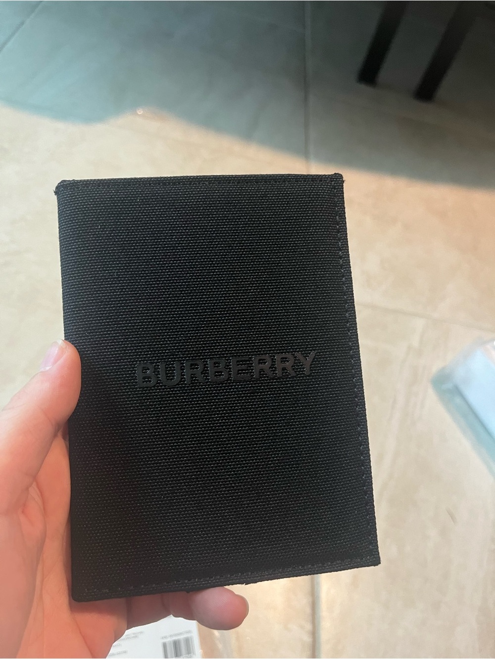Burberry Black Canvas Card & Passport Cover